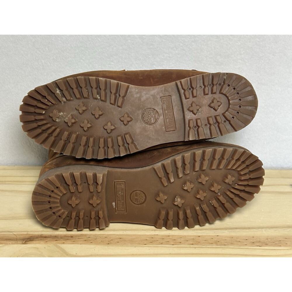 Men's Brown Leather Moc Toe Hiking Boots - Picture 4 of 8